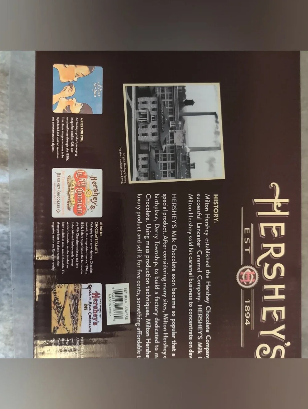 Hersheys Bar Set Coco & Milk Chocolate 1915 Design Glass Cup Pair Bottle Opener
